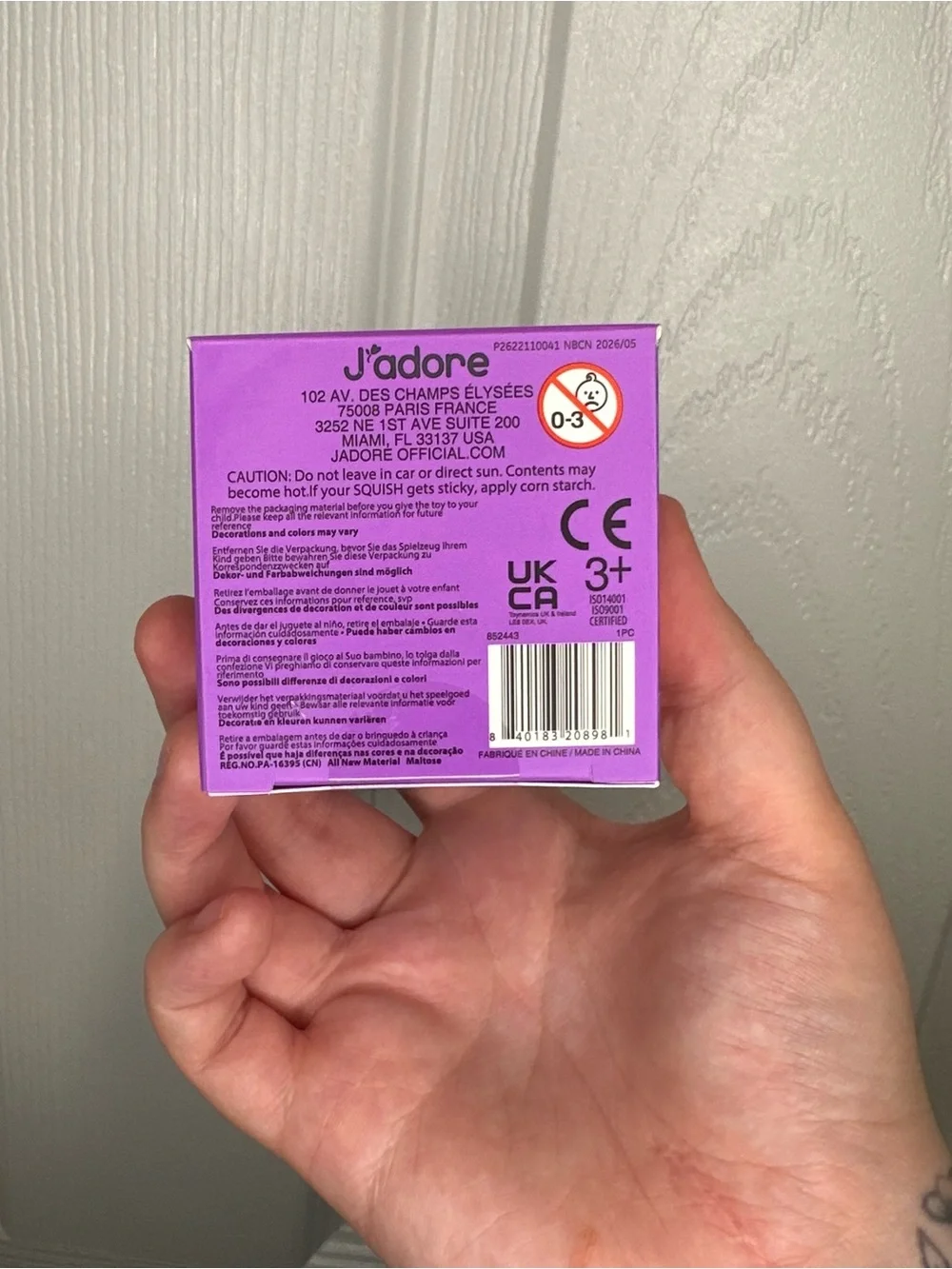 J’adore Gum Drop Droppable Squishy Toy - Purple